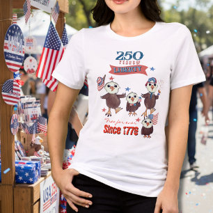 Camiseta Águia Família 250º Aniversário dos Estados Unidos