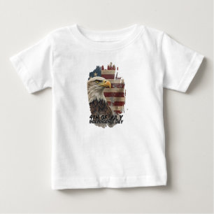 Camiseta Águia Majestosa & Bandeira – Espírito de Liberdade
