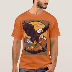 Camiseta "Águia Majestosa: Desenho de Chamas e Escalas Itra
