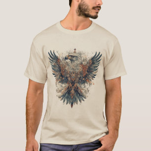 Camiseta Águia Majestosa em Desenho Artístico Intrincado
