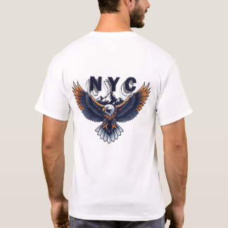 Camiseta Águia Majestosa Sobre a Silhueta de Nova York – No