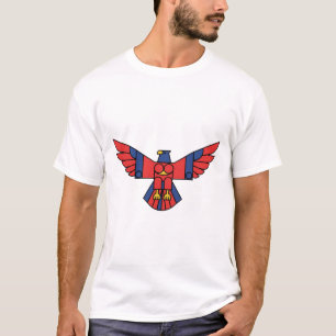 Camiseta Águia Moderna – Voo Geométrico em Cores Primárias