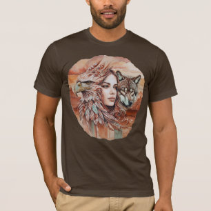 Camiseta Águia - Mulher - Lobo - Marca d'água 1 - Diversão 