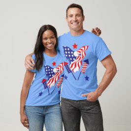 Camiseta Águia no Feriado Patriótico dos Foguetes da Bandei