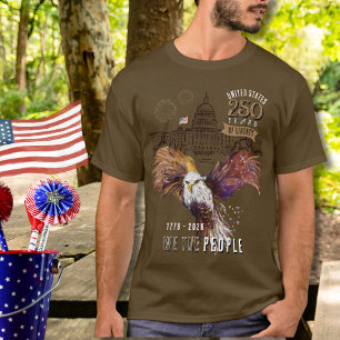 Camiseta Águia Orgulhosa EUA 250 Anos de Liberdade Nós, o P