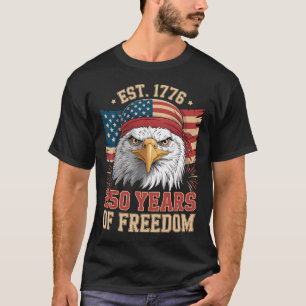 Camiseta Águia Patriótica 250 Anos Bandeira Americana 250º
