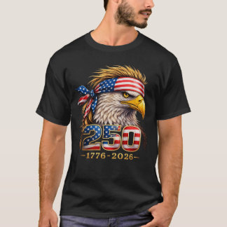 Camiseta Águia Patriótica 250 Gráfico Americano