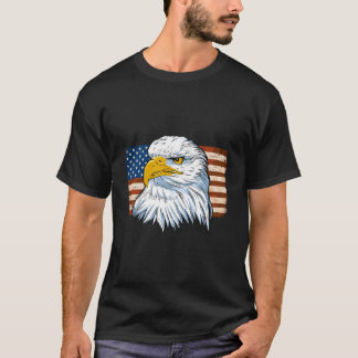 Camiseta Águia Patriótica Americana de 4 de Julho
