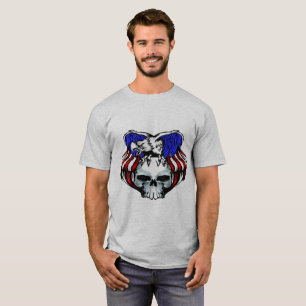 Camiseta Águia Patriótica Caveira, Personalize,