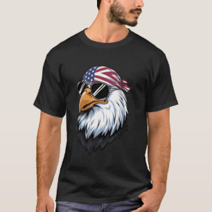 Camiseta Águia Patriótica do Dia 4 de Julho Orgulho America
