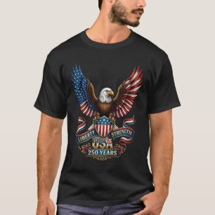 Camiseta Águia Patriótica EUA 250 Anos Liberdade Força