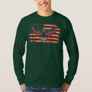 Camiseta Águia Patriótica Mens 4 de julho americano