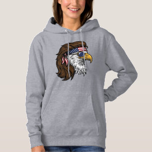 Camiseta Águia Patriótica Mullet Gravura Vintage Vetor De