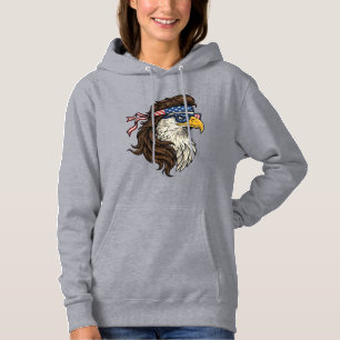 Camiseta Águia Patriótica Mullet Gravura Vintage Vetor De
