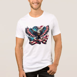 Camiseta Águia Patriótica USA Bandeira 4 De Julho