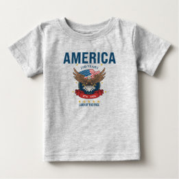 Camiseta Águia Patriótica Vermelha Branca e Azul América 25