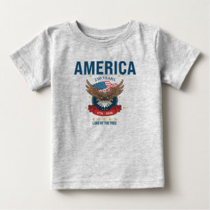 Camiseta Águia Patriótica Vermelha Branca e Azul América 25