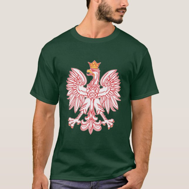 Camiseta Águia Polonesa Descrito Em Vermelho (Frente)