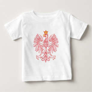 Camiseta Águia Polonesa Descrito Em Vermelho
