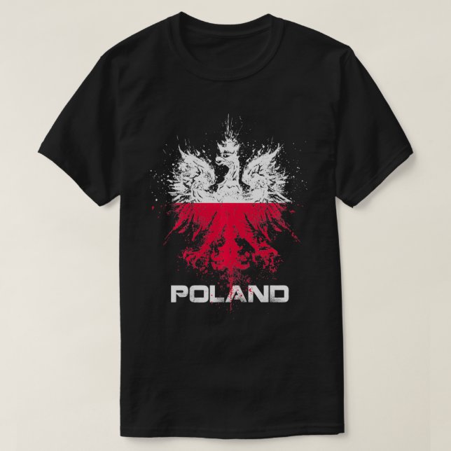 Camiseta Águia polonesa Orgulho polonês Bandeira polonesa P (Frente do Design)