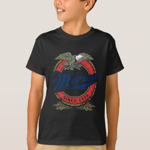 Camiseta Águia Retro Merica 4 De Julho Engraçado EUA Homens