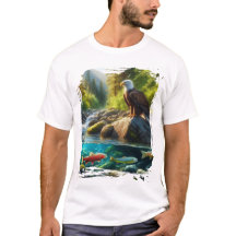 Camiseta Águia Sobre Córrego de Montanha Natureza