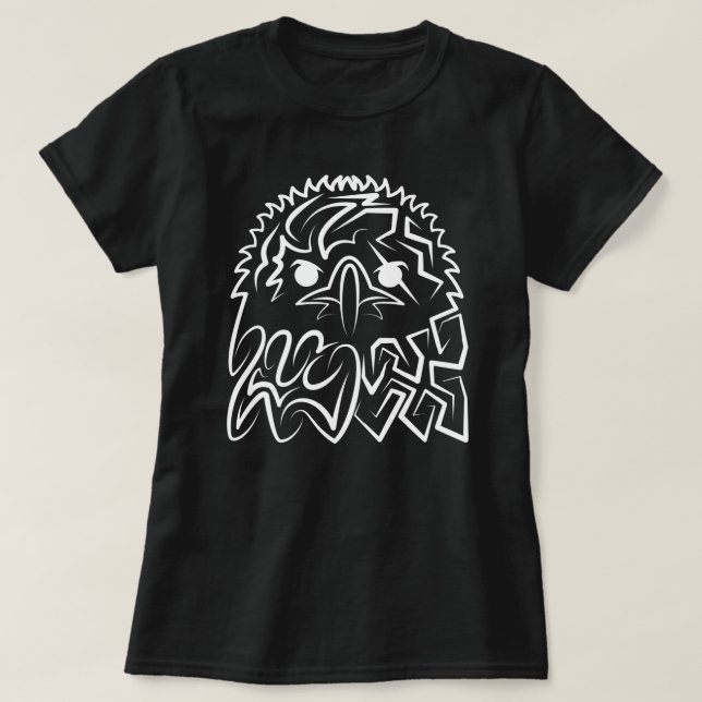 Camiseta Águia Tribal Negra (Frente do Design)