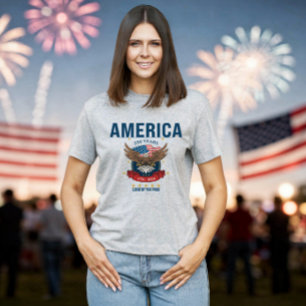 Camiseta Águia Vermelha Branca e Azul do 250º Aniversário