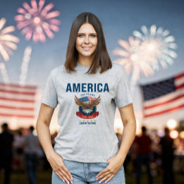 Camiseta Águia Vermelha Branca e Azul do 250º Aniversário |