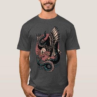 Camiseta Águia Versus CobraTatuagem Tradicional engraçada