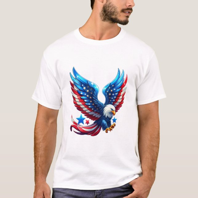 Camiseta Águia-Voadora White Red-American Eagle Royal (Frente)