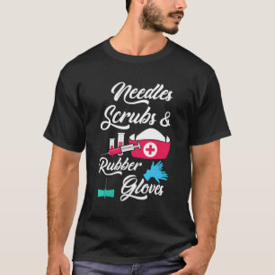 Camiseta Agulha Esfrega Borracha Luvas Flebotomistas Enferm