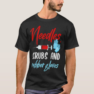 Camiseta Agulha Phlebotomist Escrubs Luvas Phlebotomy Tech