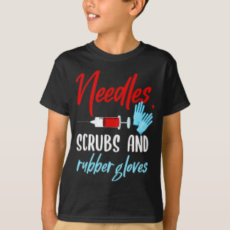 Camiseta Agulha Phlebotomist Escrubs Luvas Phlebotomy Tech