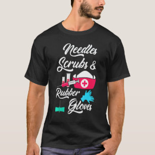 Camiseta Agulhas Roupas Cirúrgicas Luvas de Borracha Flebot