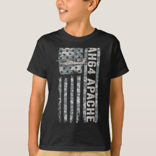 Camiseta Ah-64 apache bandeira americana helicóptero camo a