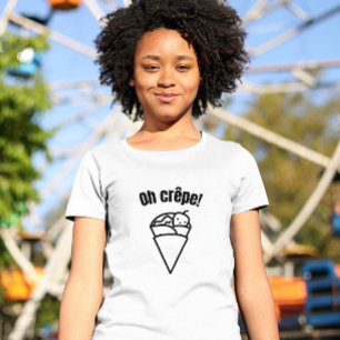 Camiseta Ah, crepe! Engraçado Comida Minimalista
