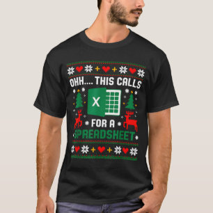 Camiseta Ah, Isso Pede Uma Planilha De Natal Papai Noel Ex
