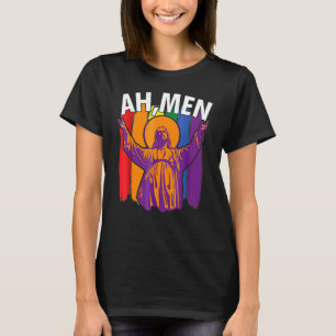 Camiseta Ah Men Lgbtq Jesus Orgulho gay Mês