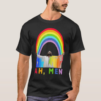 Camiseta Ah Men Rainbow Gay Jesus Christian Gay Rights Gay 