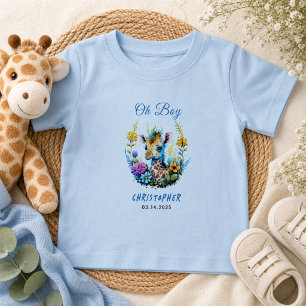 Camiseta Ah, Menino! Chuvinha de Bebê Girafa Bebê