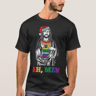 Camiseta Ah Menino Natal Divertido Orgulho LGBTQ Natal Jesu