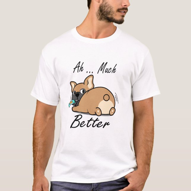Camiseta Ah Muito Melhor, Engraçados Amantes De Bulldog (Frente)