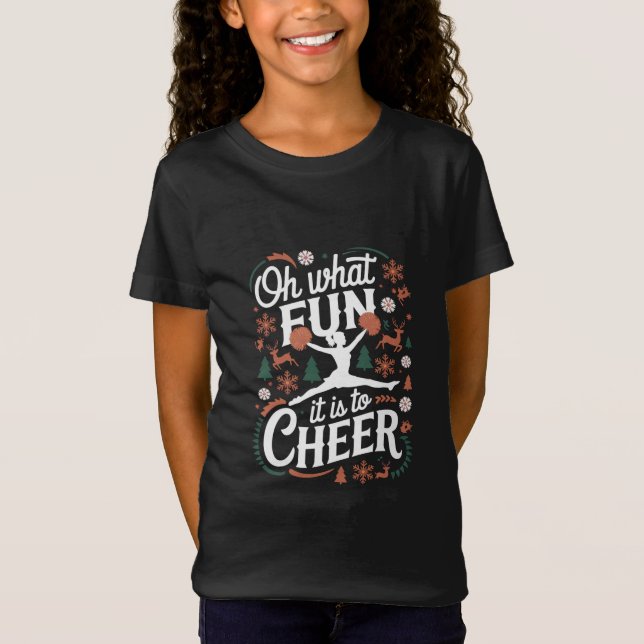 Camiseta Ah Que Diversão É Torcer Feio Cheerleading Natal (Frente)