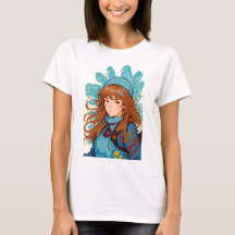 Camiseta Ahana da Garota de Anime Sonhadora com Ca