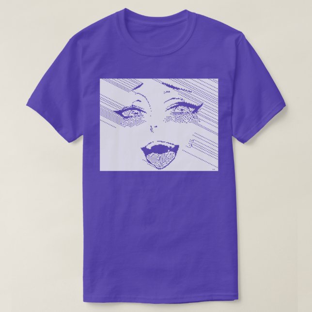 Camiseta Ahegao Pixel Glitch Design Tee Manga (Frente do Design)