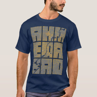 Camiseta Ahmedabad Gujarat India Map Tipografia Bauhau