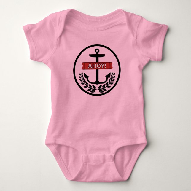 Camiseta Ahoy - Bodysuit de Jersey para Bebê (Frente)