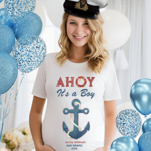 Camiseta Ahoy é um convite para Chás de fraldas de menino