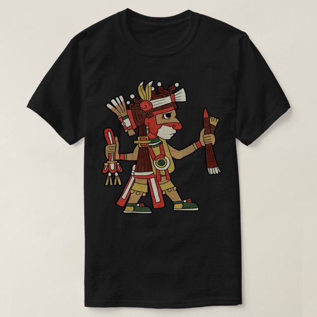 Camiseta Ahuiateteo Aztec Deus Mayan Inca Toltec Gift2 (Frente do Design)